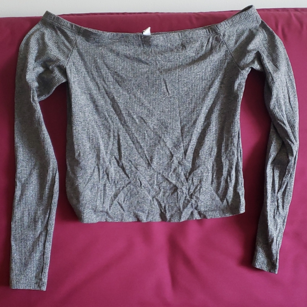 Grey off the shoulder top